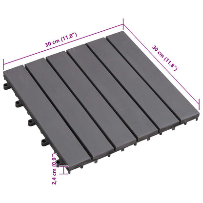 Piastrella per Decking 20 pcs Grigio 30 x 30 cm Legno di Acacia | homemem39