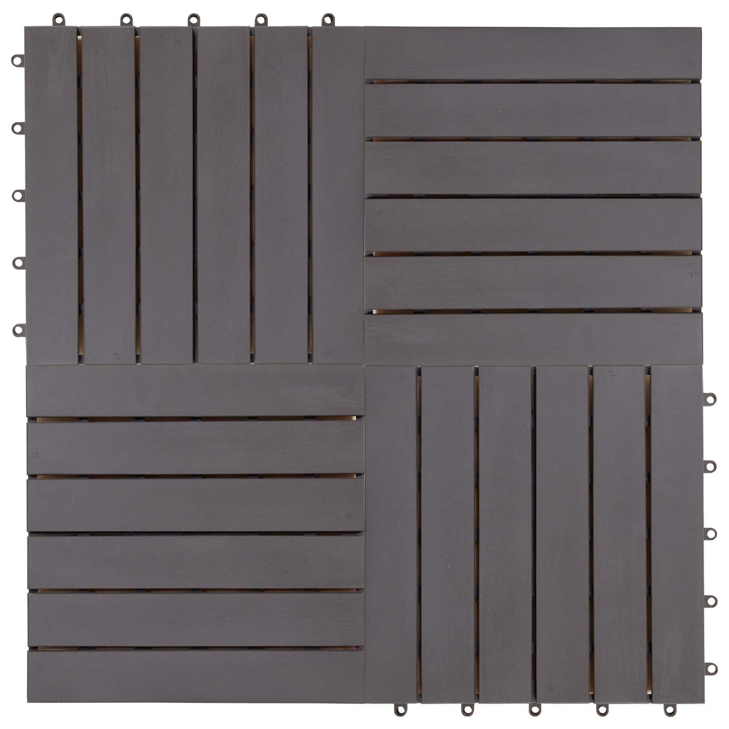 Piastrella per Decking 20 pcs Grigio 30 x 30 cm Legno di Acacia | homemem39