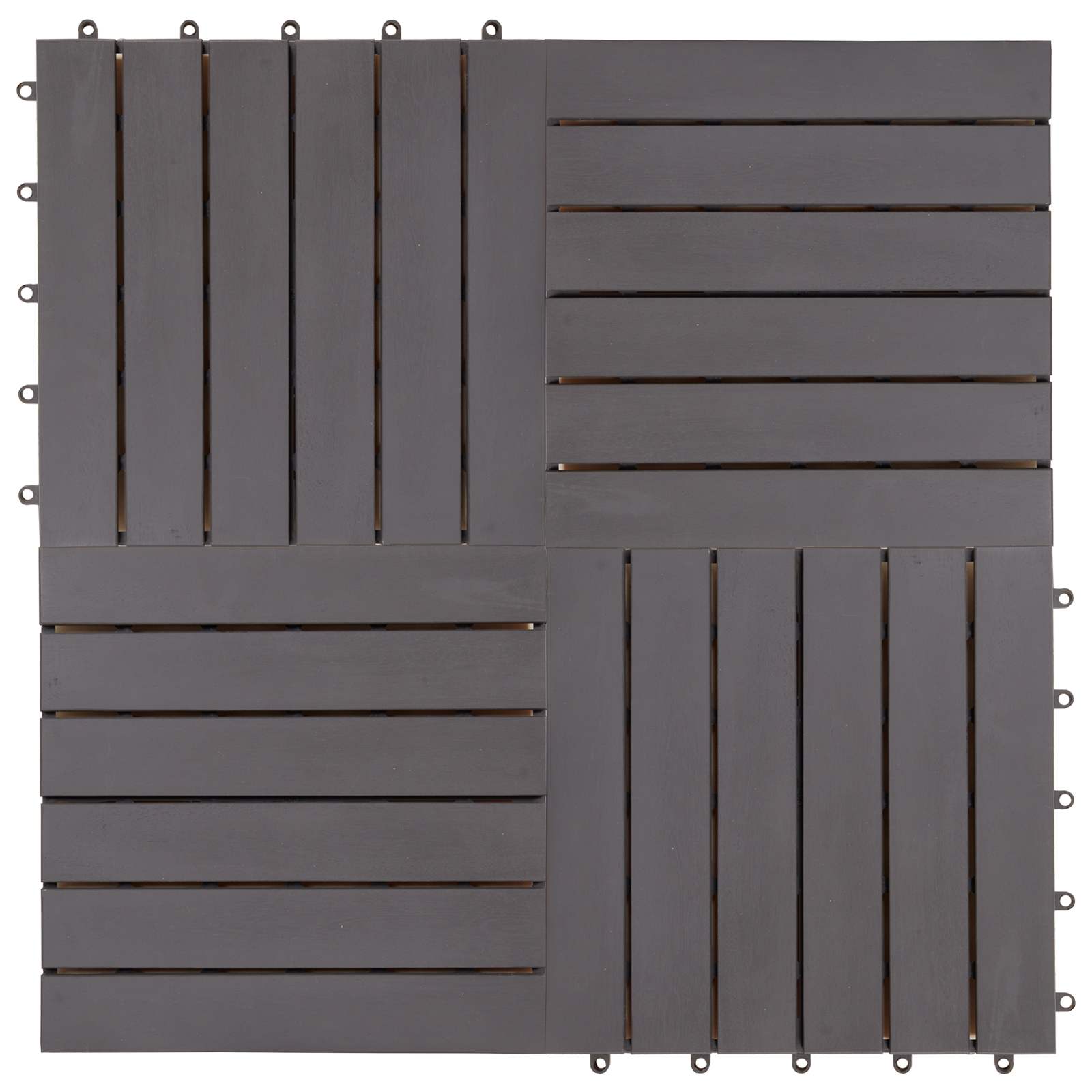 Piastrella per Decking 20 pcs Grigio 30 x 30 cm Legno di Acacia | homemem39