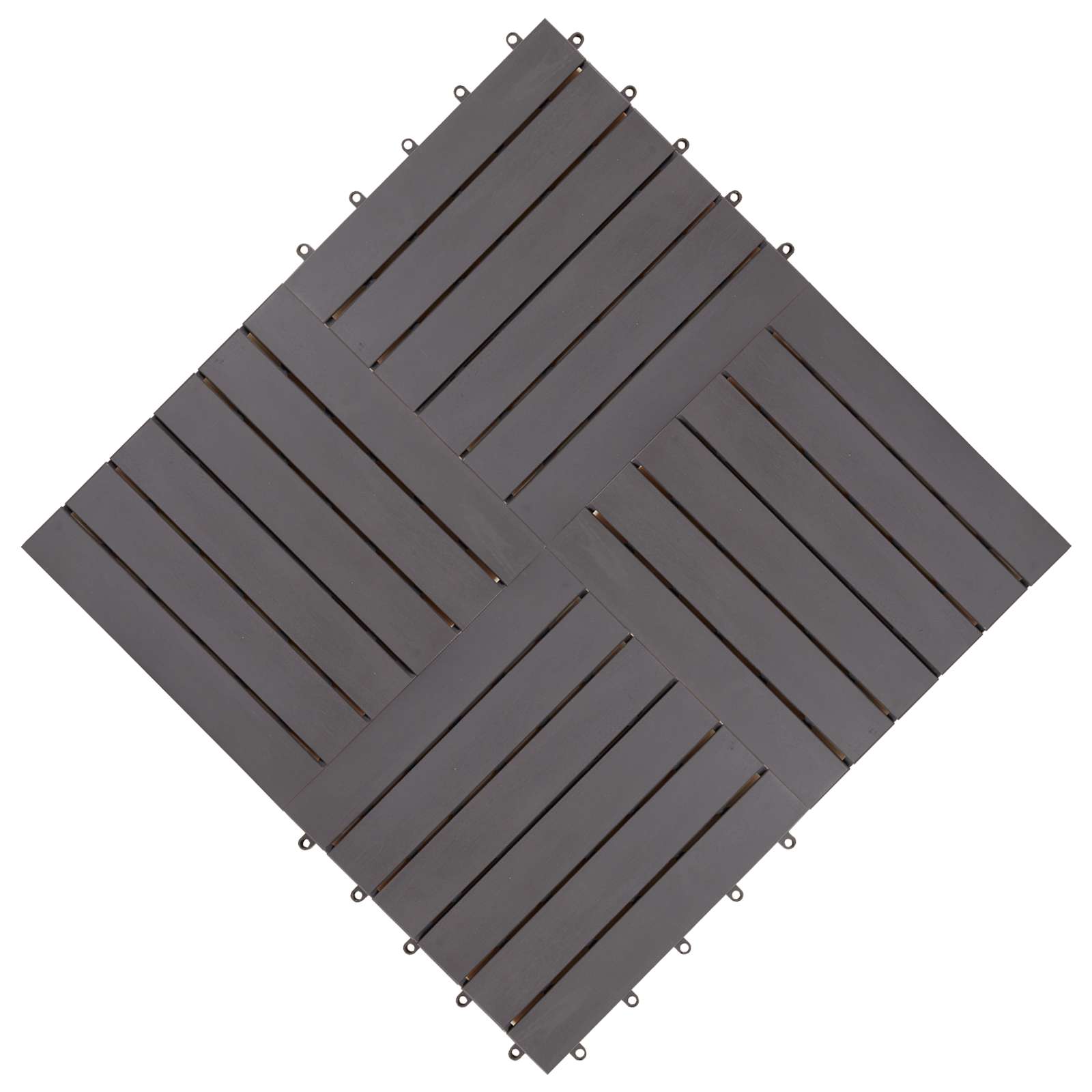 Piastrella per Decking 20 pcs Grigio 30 x 30 cm Legno di Acacia | homemem39