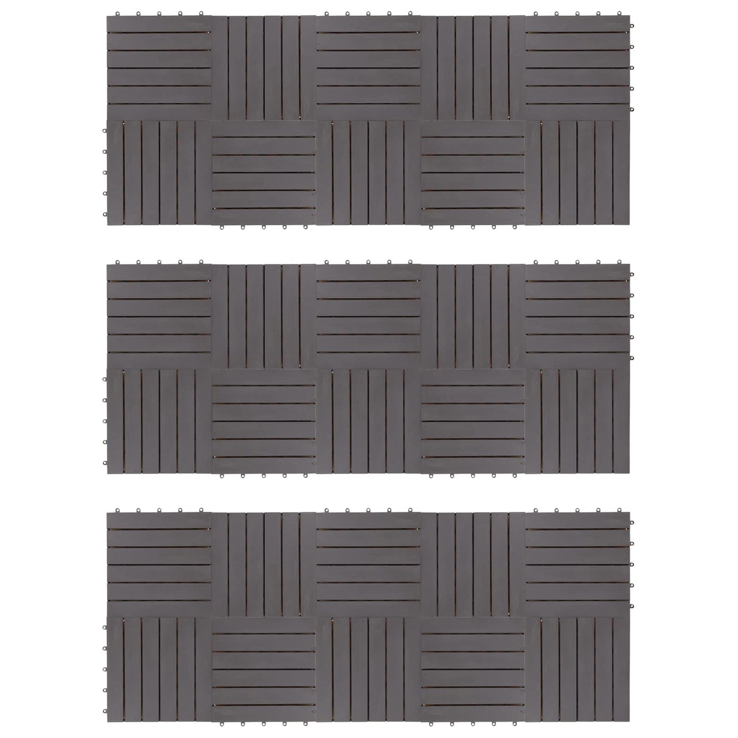 Piastrella per Decking 30 pcs Grigio 30 x 30 cm Legno di Acacia | homemem39