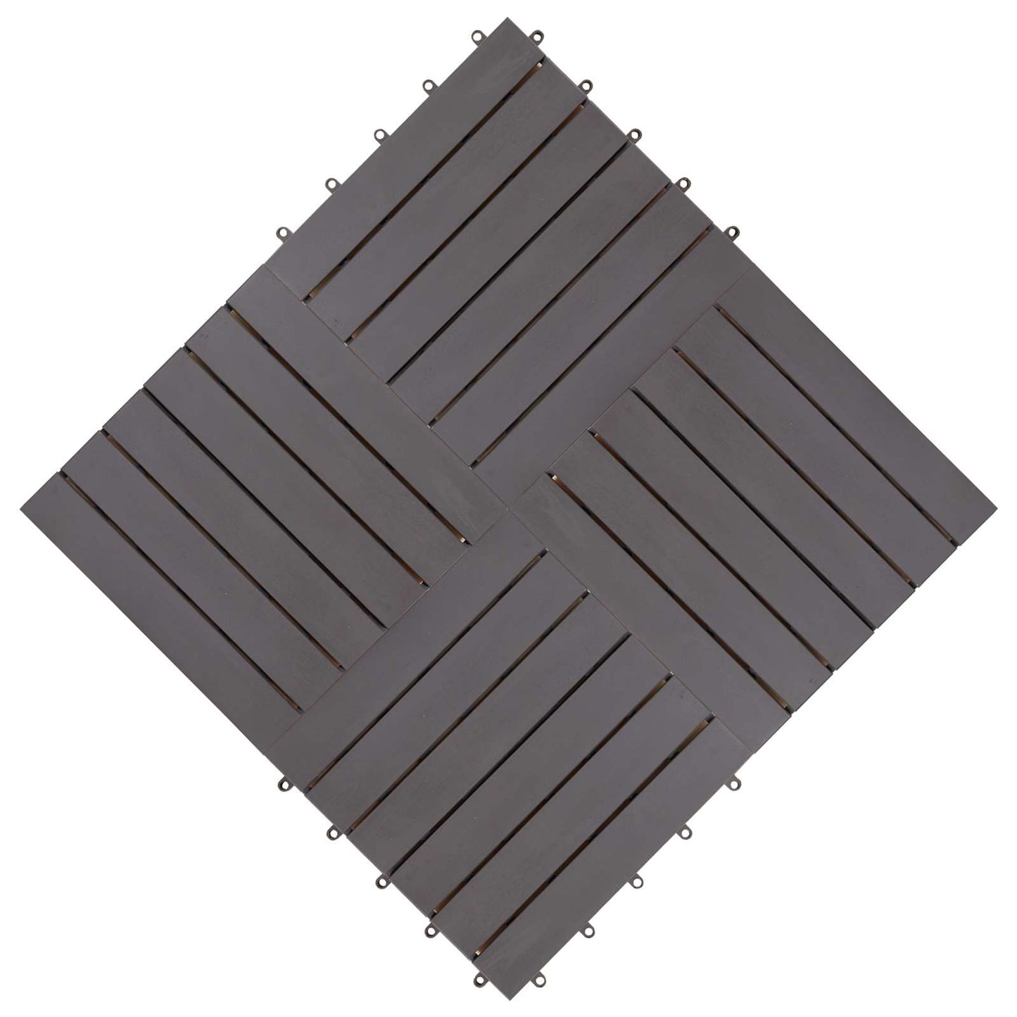 Piastrella per Decking 30 pcs Grigio 30 x 30 cm Legno di Acacia | homemem39