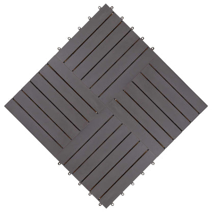 Piastrella per Decking 30 pcs Grigio 30 x 30 cm Legno di Acacia | homemem39