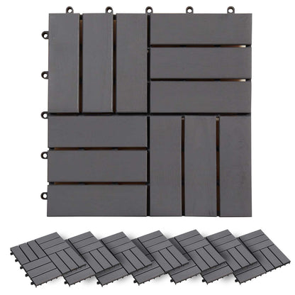 Piastrella per Decking 20 pcs Grigio 30 x 30 cm Legno di Acacia | homemem39