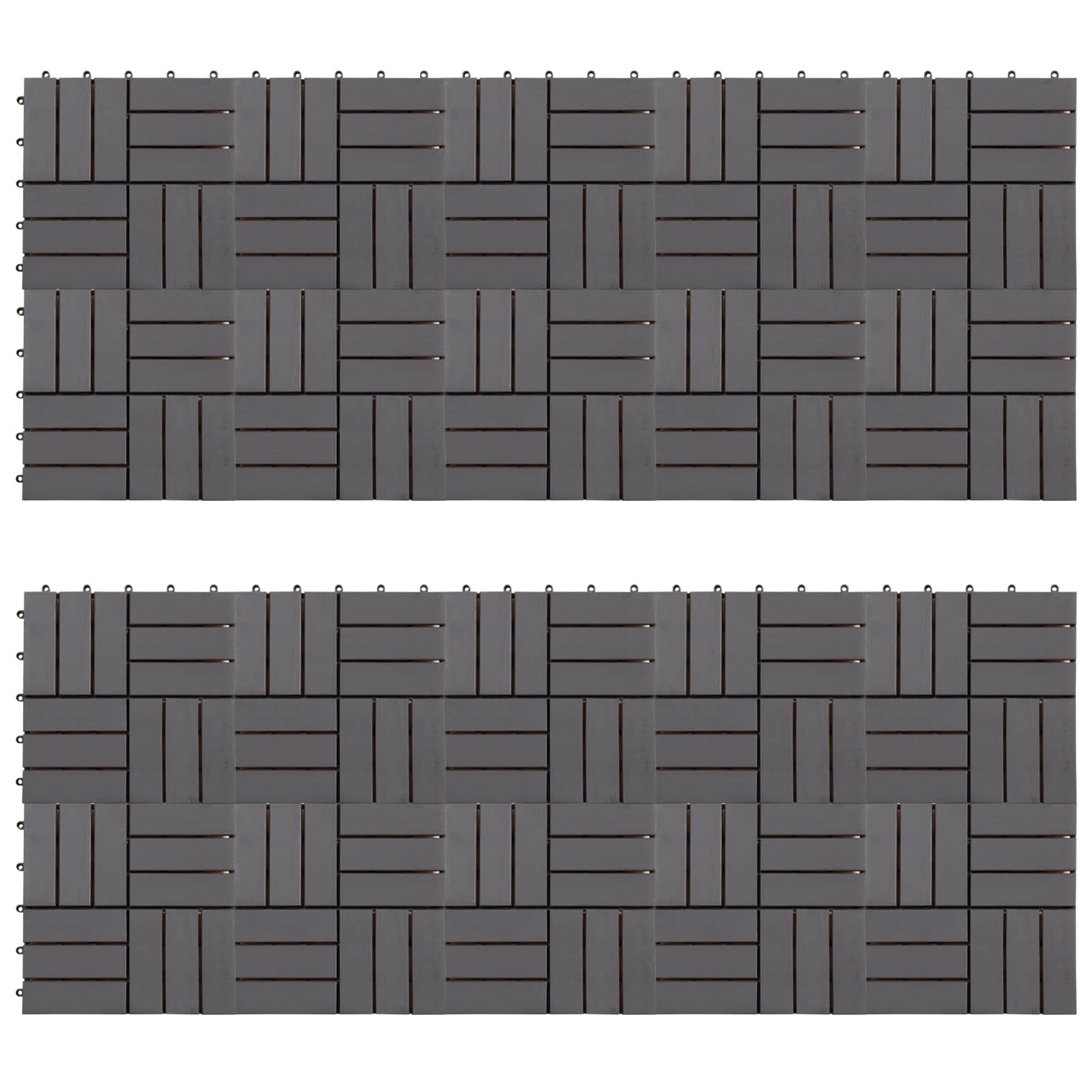 Piastrella per Decking 20 pcs Grigio 30 x 30 cm Legno di Acacia | homemem39