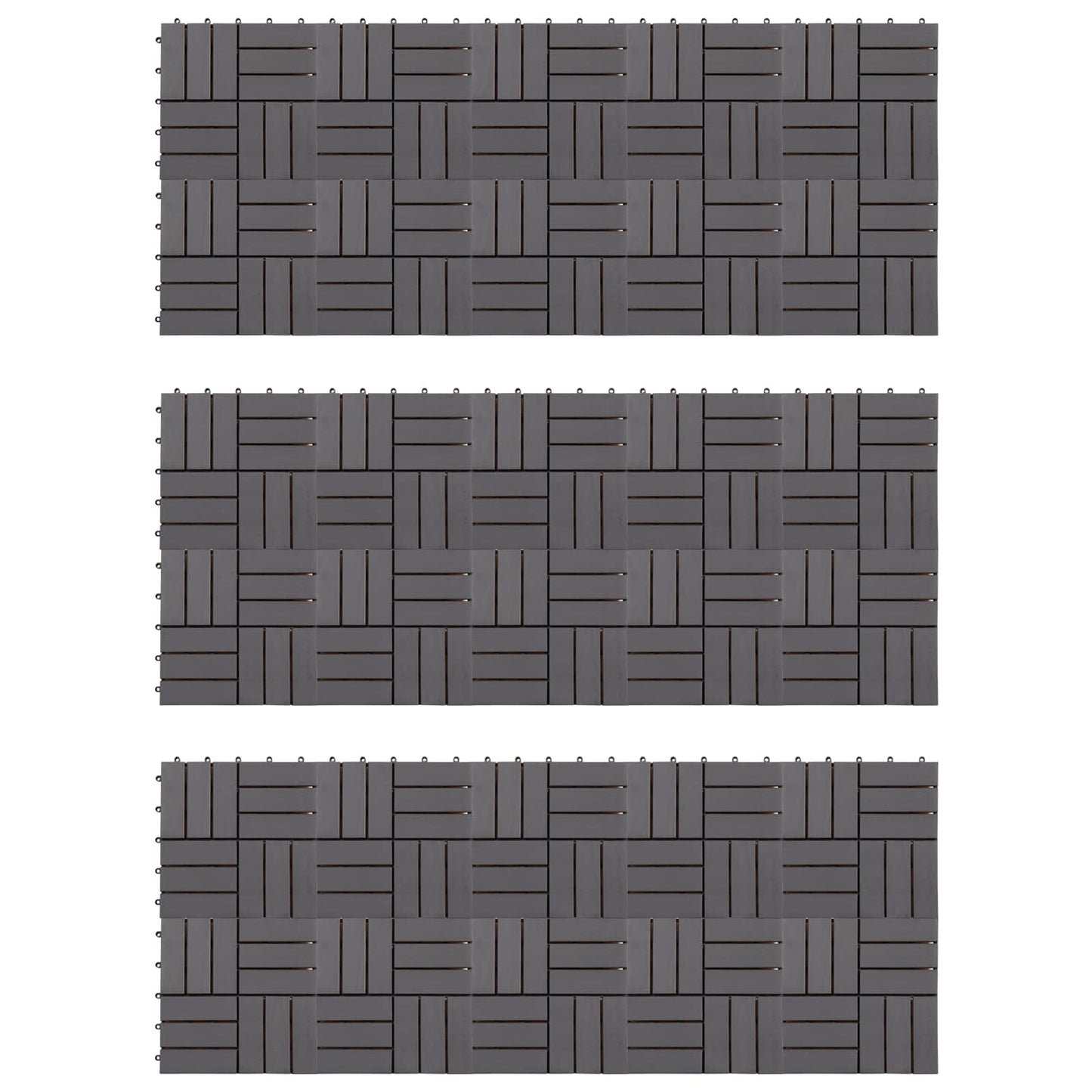 Piastrella per Decking 30 pcs Grigio 30 x 30 cm Legno di Acacia | homemem39