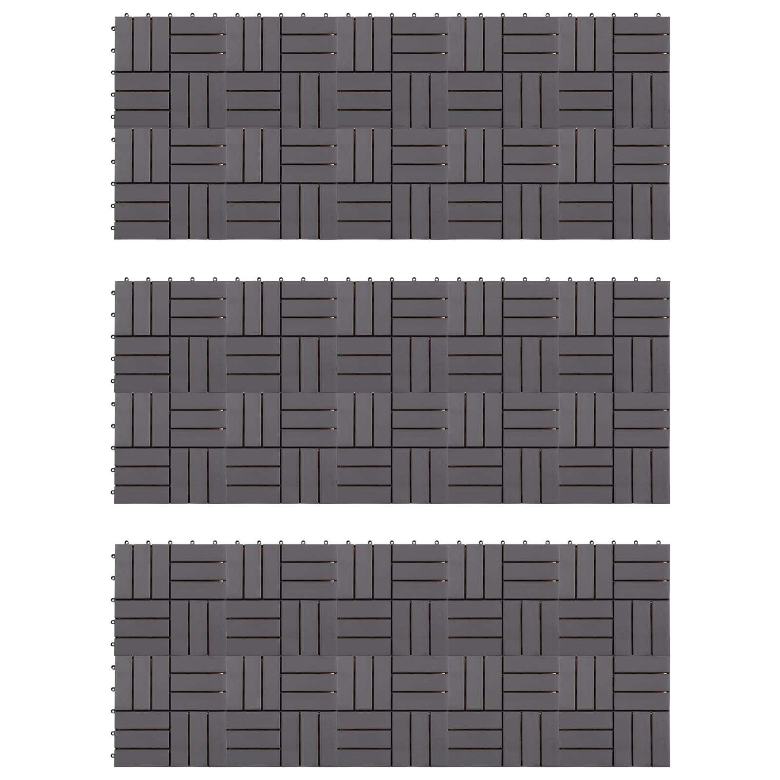 Piastrella per Decking 30 pcs Grigio 30 x 30 cm Legno di Acacia | homemem39