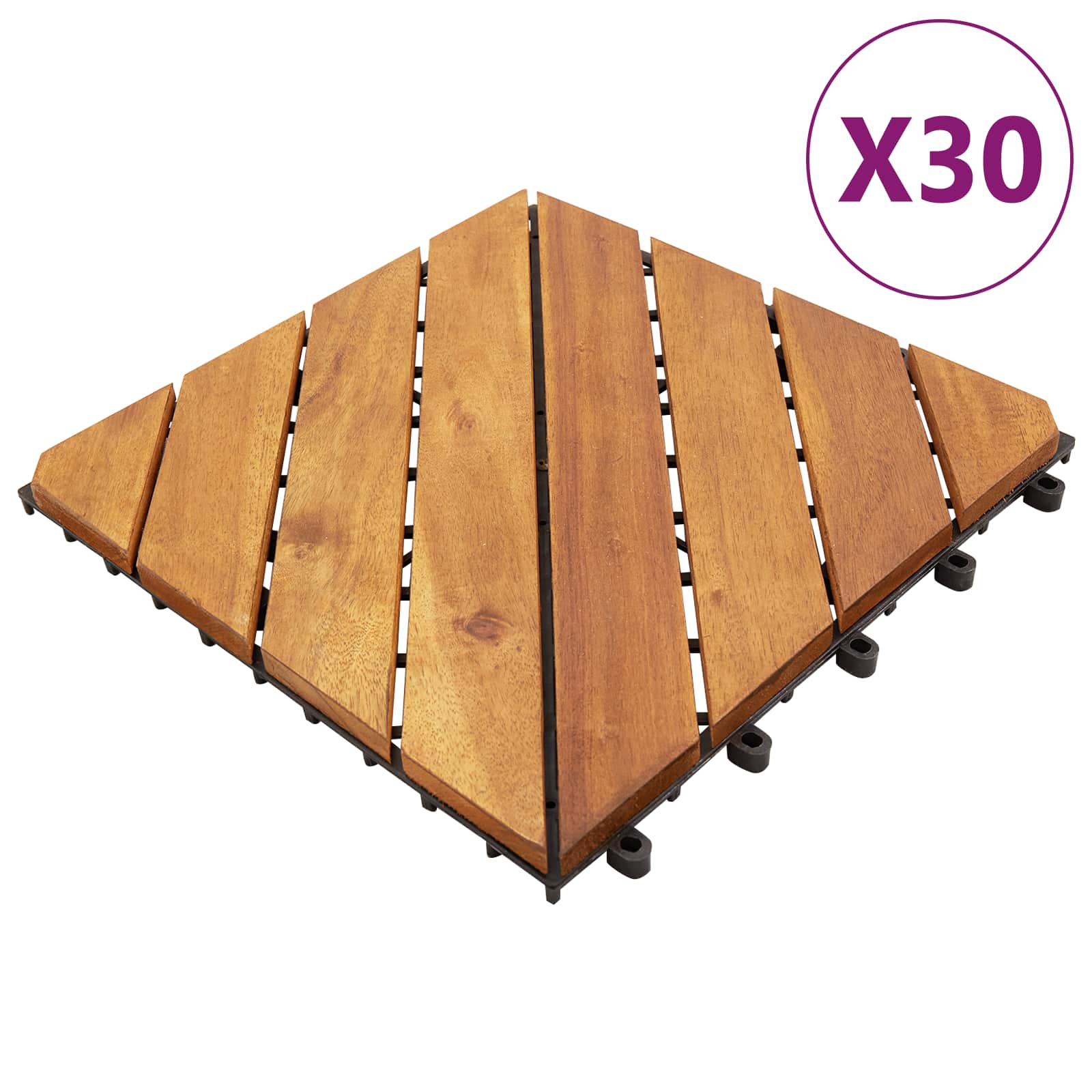 Piastrella per Decking 30 pcs Marrone 30 x 30 cm | homemem39