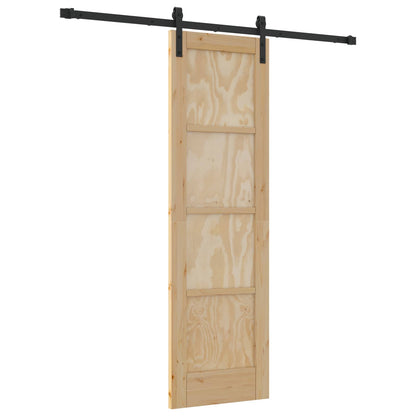 Porta scorrevole Naturale e Nero 61 x 198,5 cm | homemem39