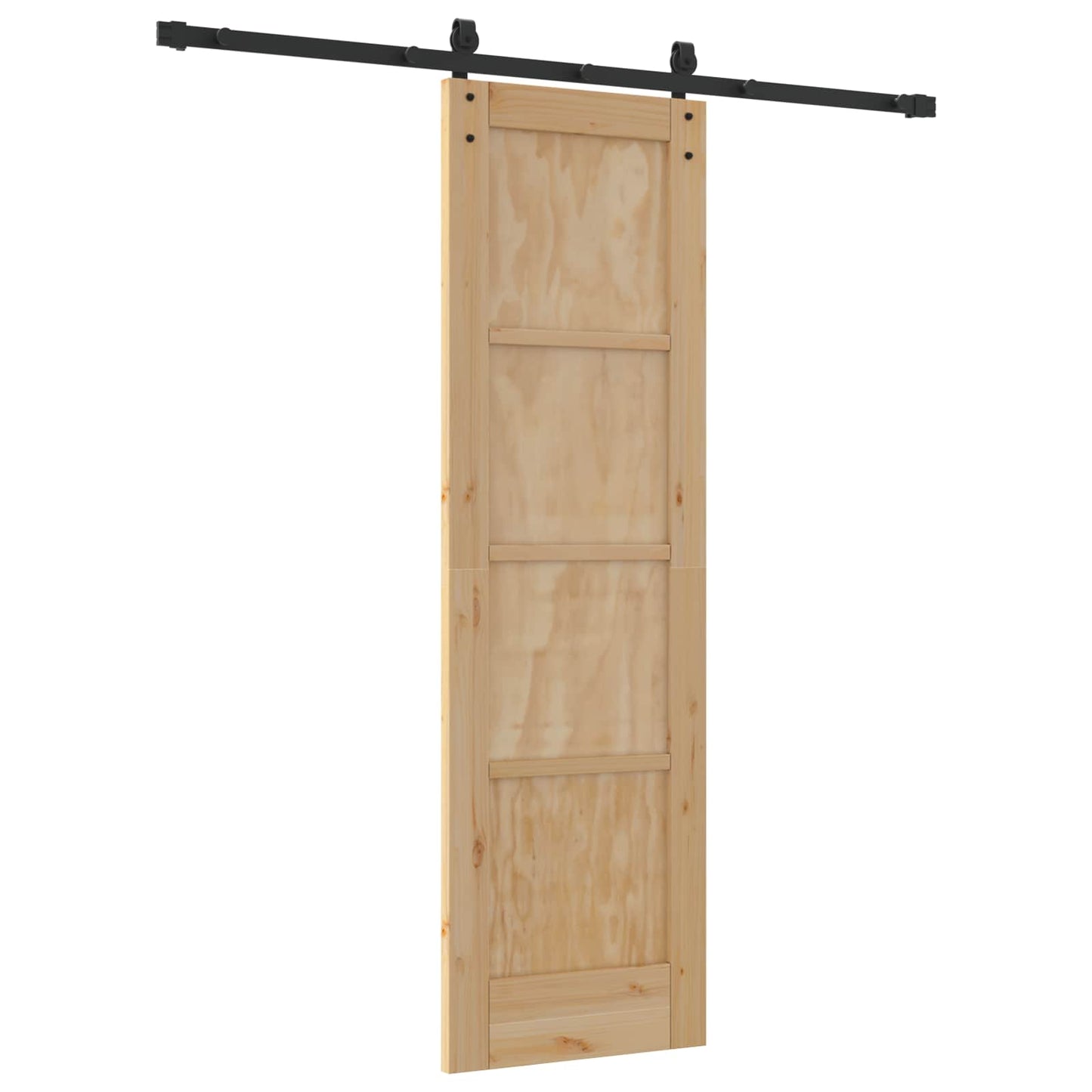 Porta scorrevole Naturale e Nero 61 x 198,5 cm | homemem39