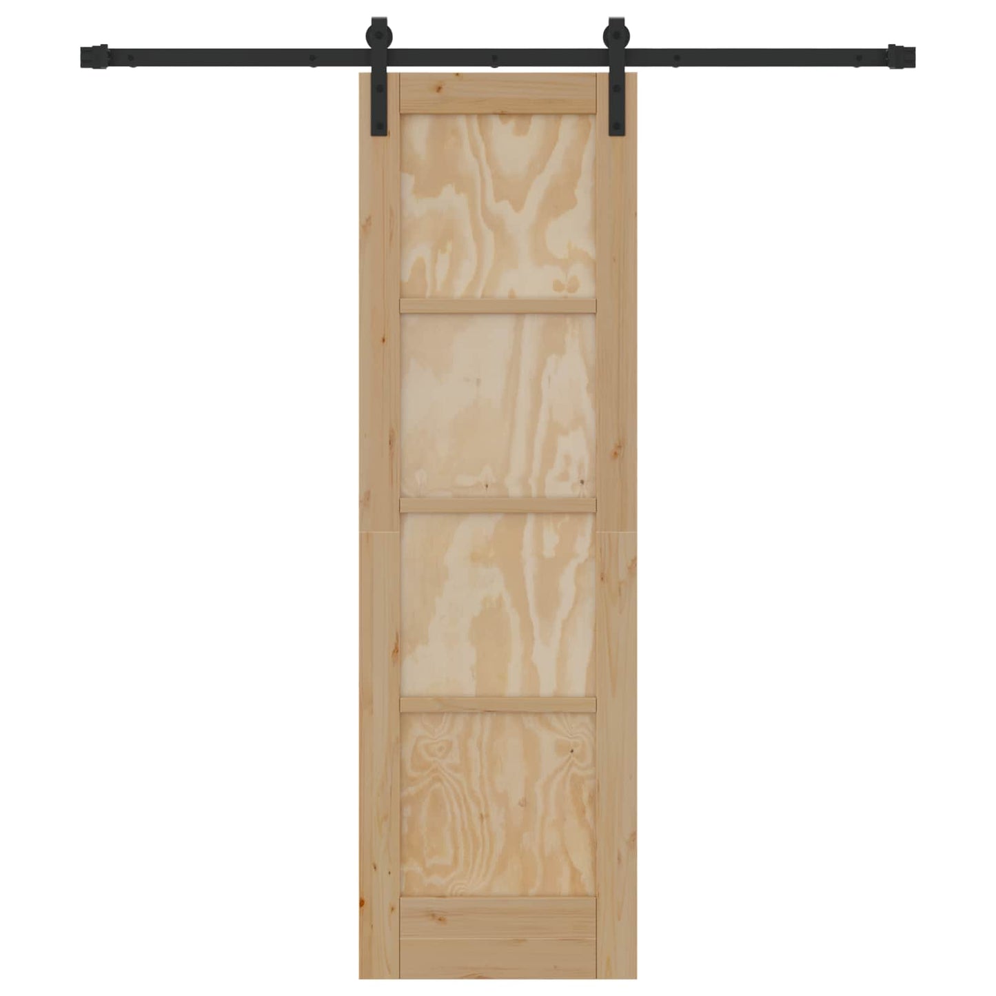 Porta scorrevole Naturale e Nero 61 x 198,5 cm | homemem39