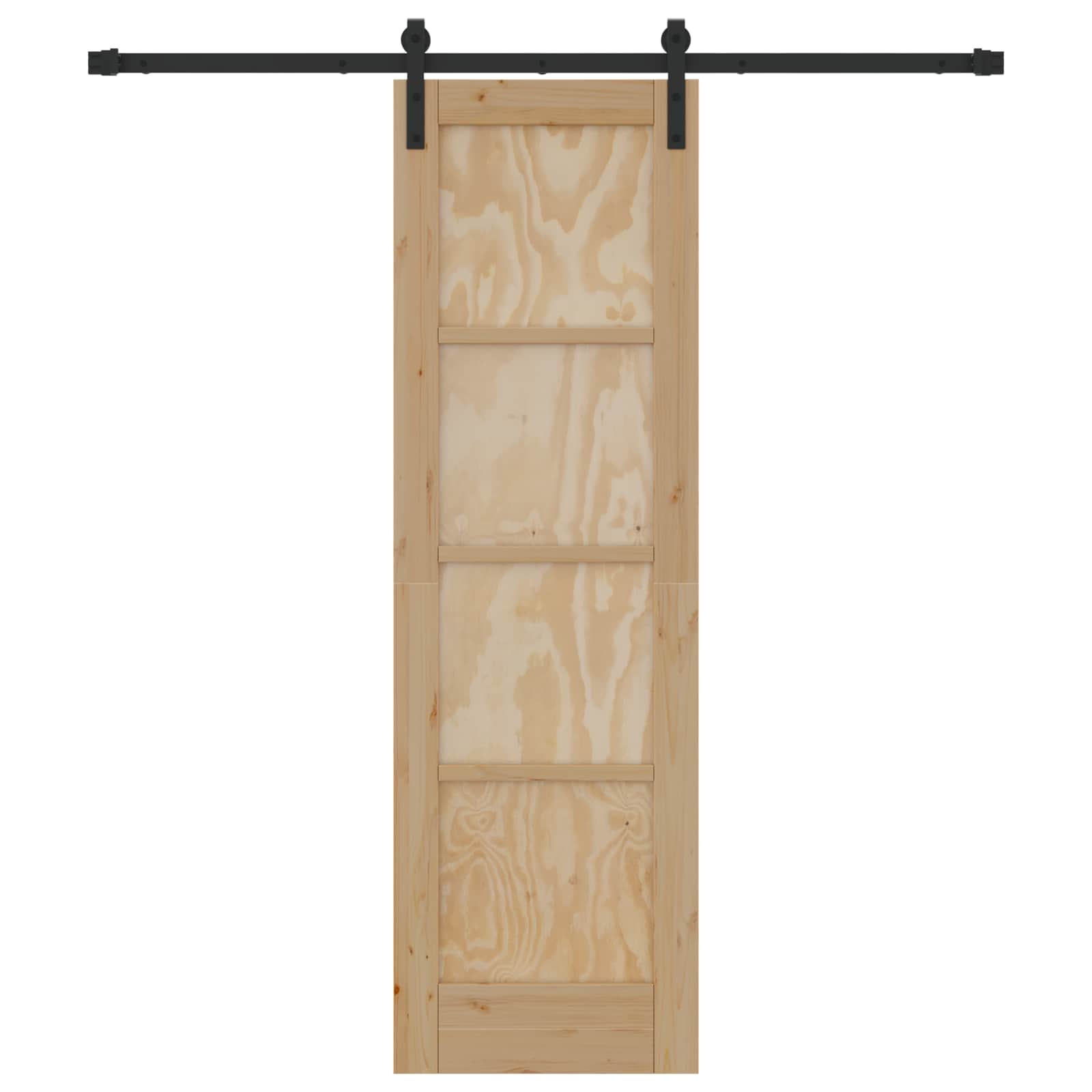 Porta scorrevole Naturale e Nero 61 x 198,5 cm | homemem39