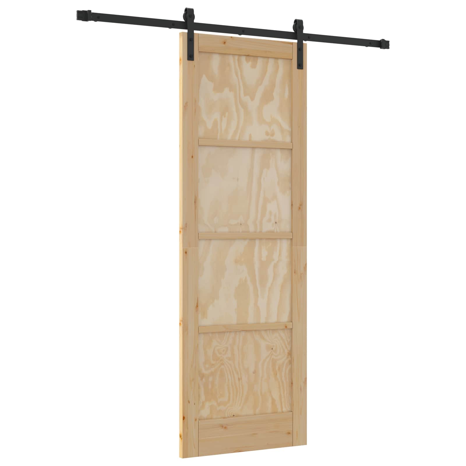 Porta scorrevole Naturale e Nero 73,5 x 211 cm | homemem39