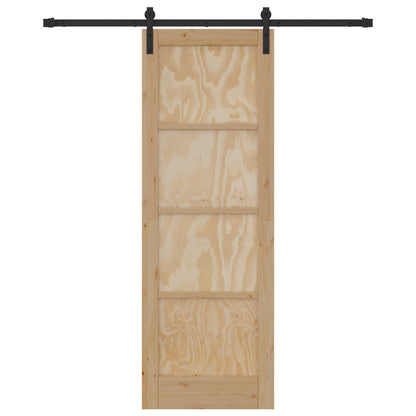 Porta scorrevole Naturale e Nero 73,5 x 211 cm | homemem39