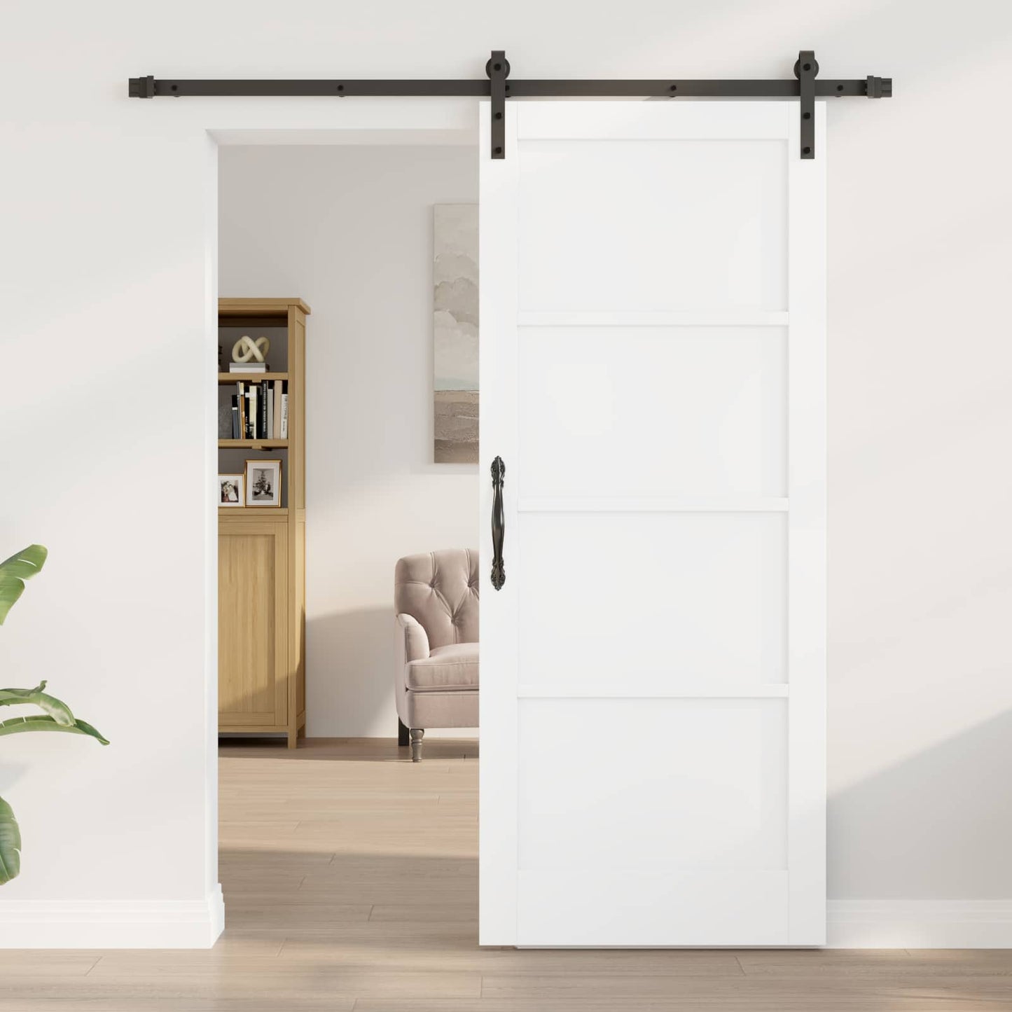Porta scorrevole Bianco e Nero 83 x 202 cm | homemem39