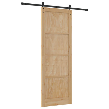 Porta scorrevole Naturale e Nero 83 x 232 cm | homemem39