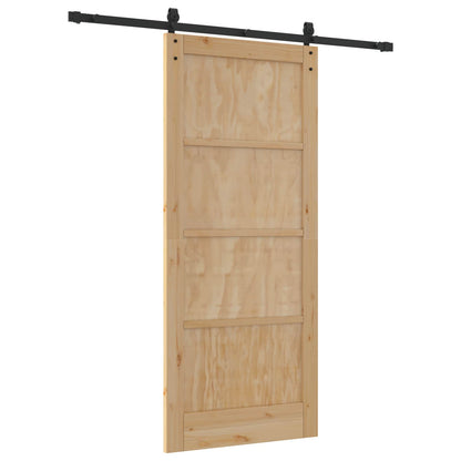 Porta scorrevole Naturale e Nero 86 x 198,5 cm | homemem39
