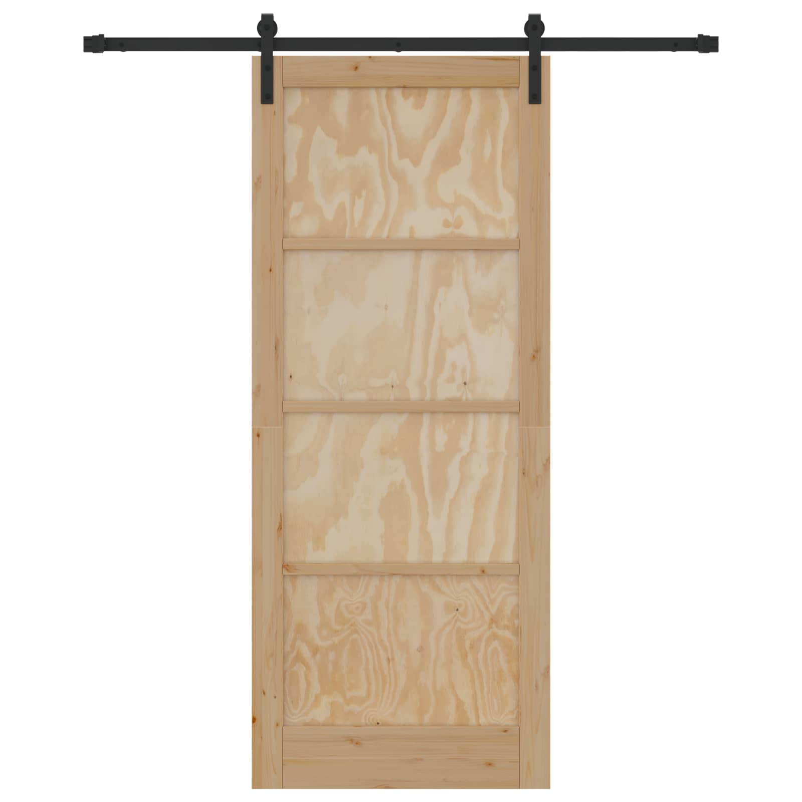 Porta scorrevole Naturale e Nero 86 x 211 cm | homemem39