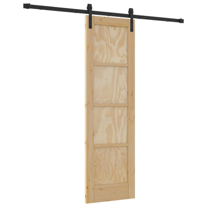 Porta scorrevole Naturale e Nero 61 x 198,5 cm