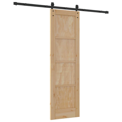 Porta scorrevole Naturale e Nero 61 x 198,5 cm | homemem39