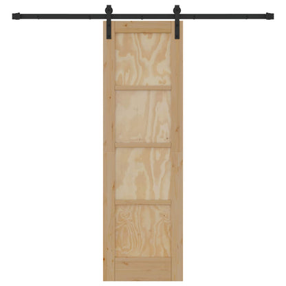 Porta scorrevole Naturale e Nero 61 x 198,5 cm | homemem39