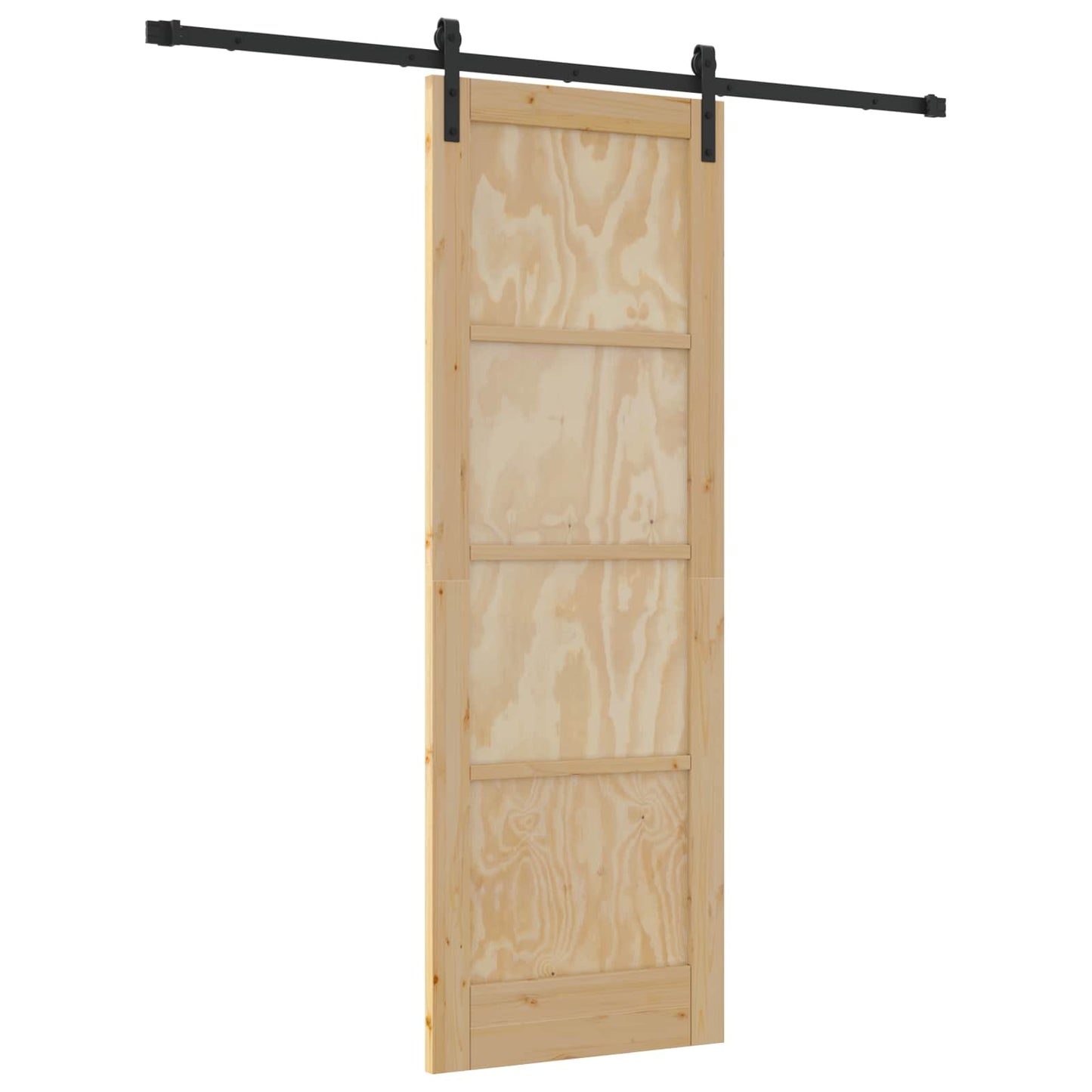 Porta scorrevole Naturale e Nero 73,5 x 211 cm | homemem39