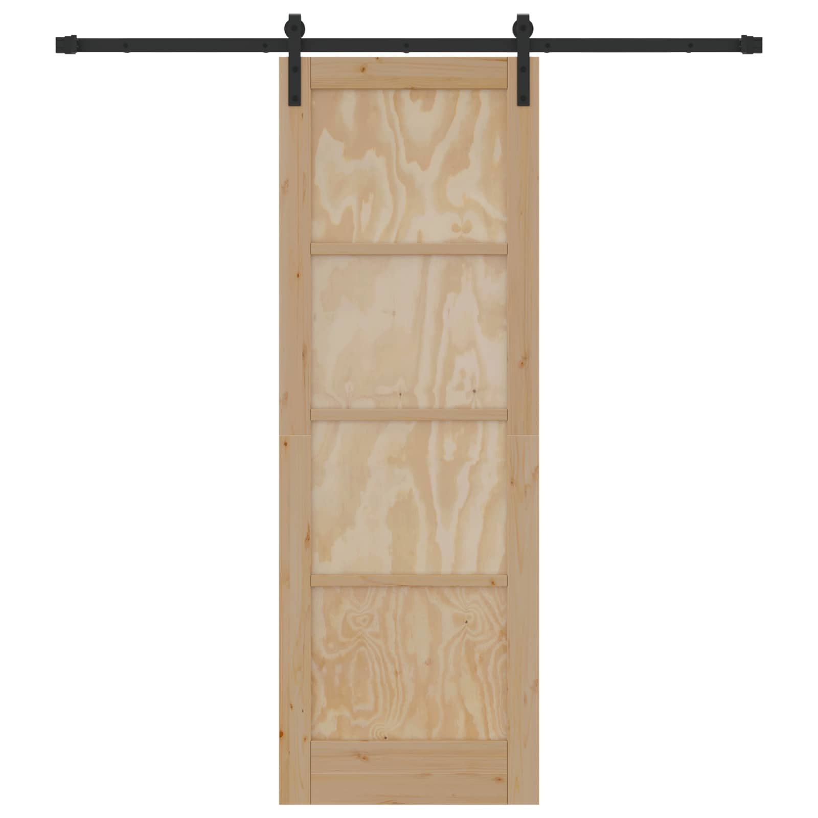 Porta scorrevole Naturale e Nero 73,5 x 211 cm | homemem39