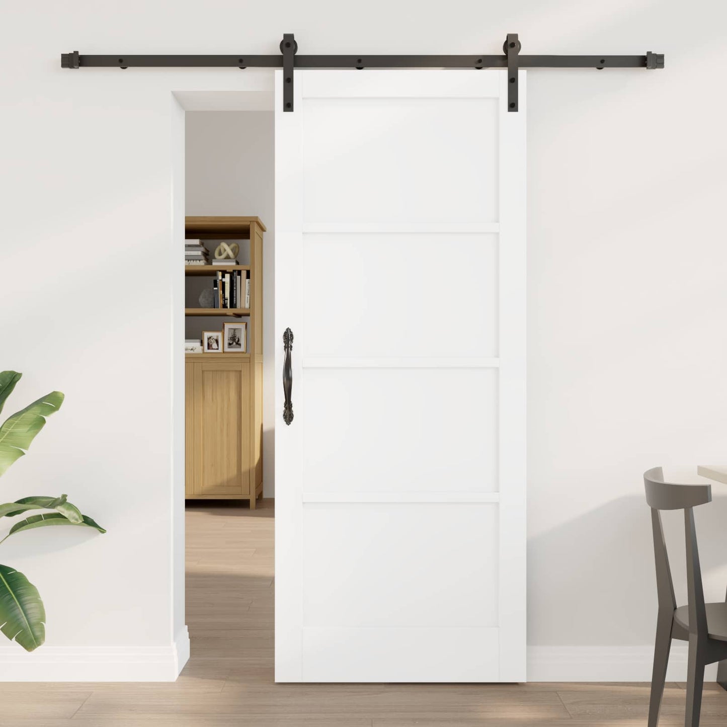 Porta scorrevole Bianco e Nero 83 x 202 cm | homemem39