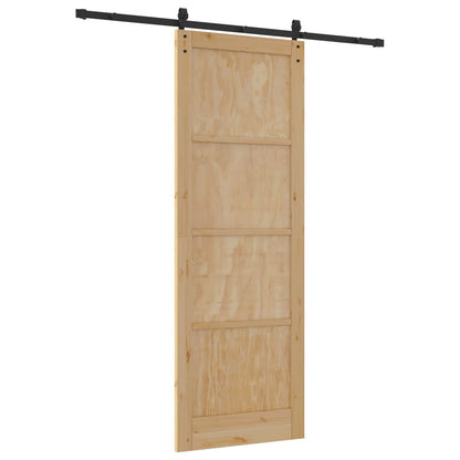 Porta scorrevole Naturale e Nero 83 x 232 cm | homemem39