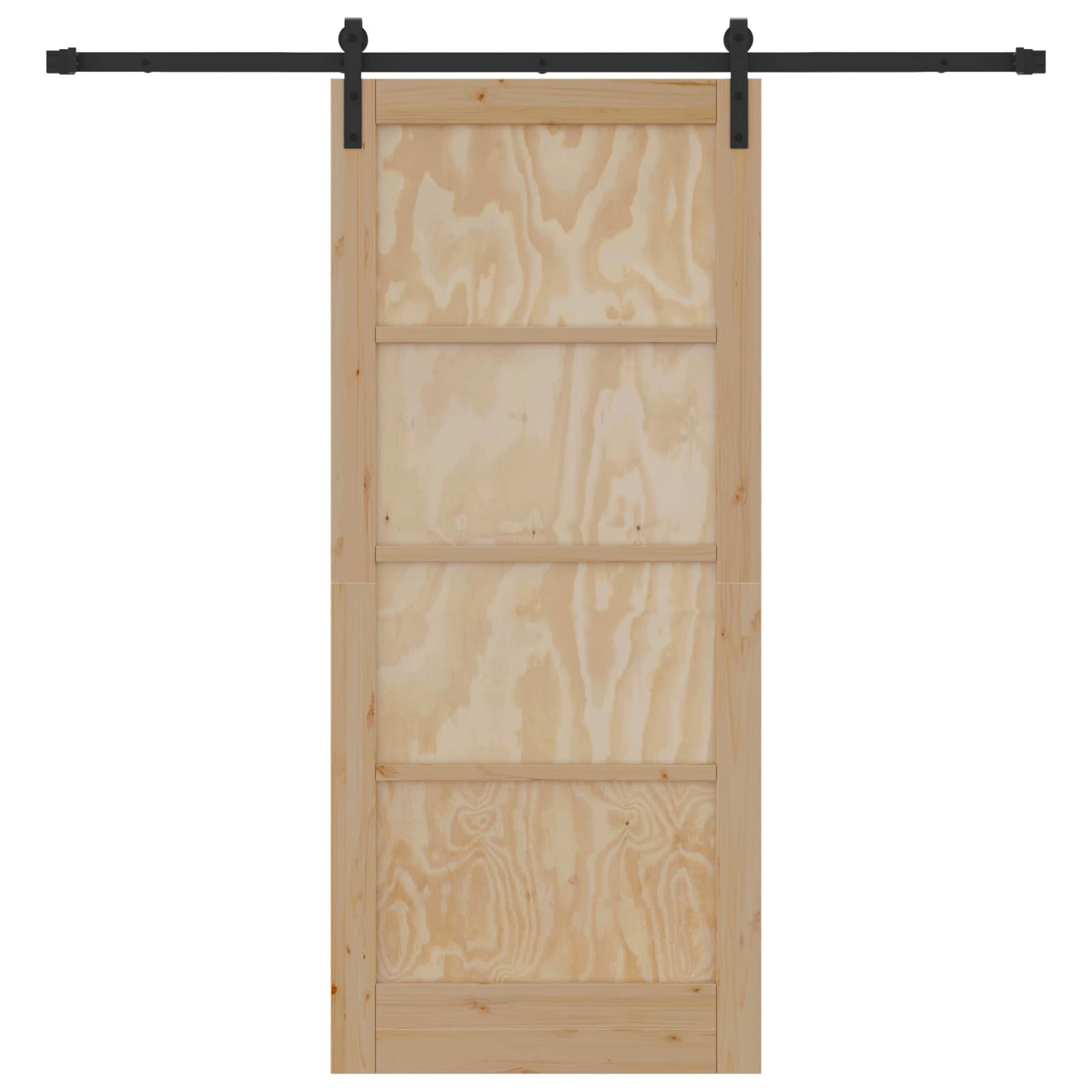 Porta scorrevole Naturale e Nero 86 x 198,5 cm | homemem39