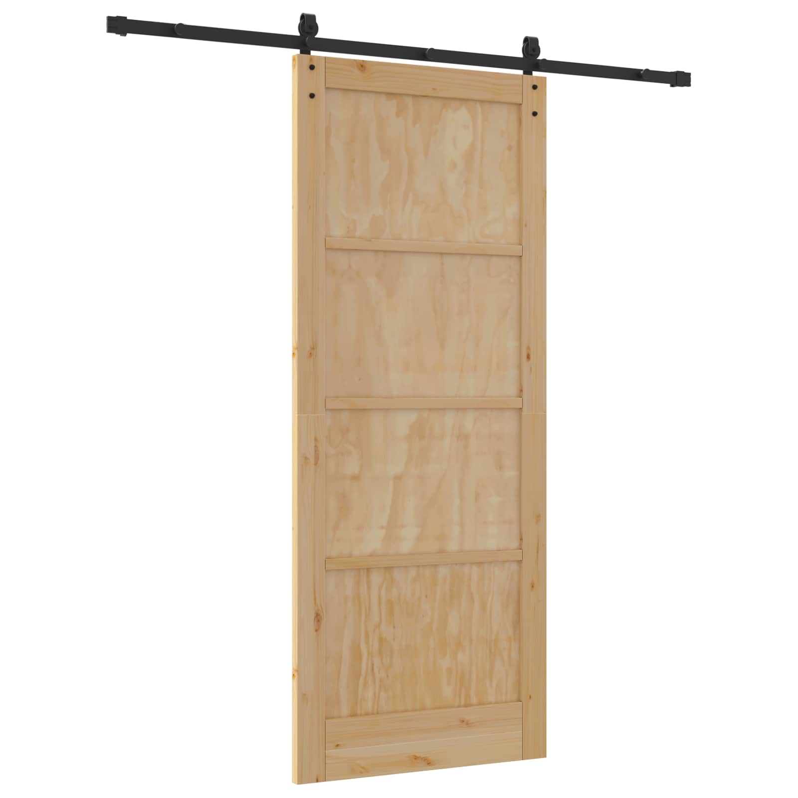 Porta scorrevole Naturale e Nero 86 x 211 cm | homemem39