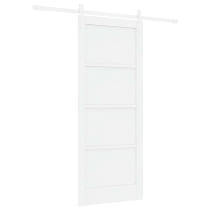 Porta scorrevole Bianco 83 x 202 cm Legno Massello di Pino | homemem39