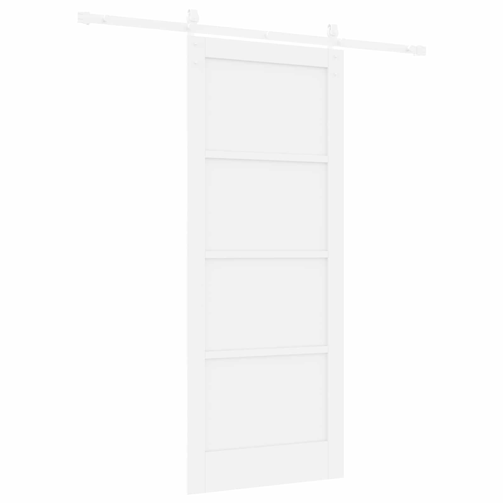 Porta scorrevole Bianco 83 x 202 cm Legno Massello di Pino | homemem39