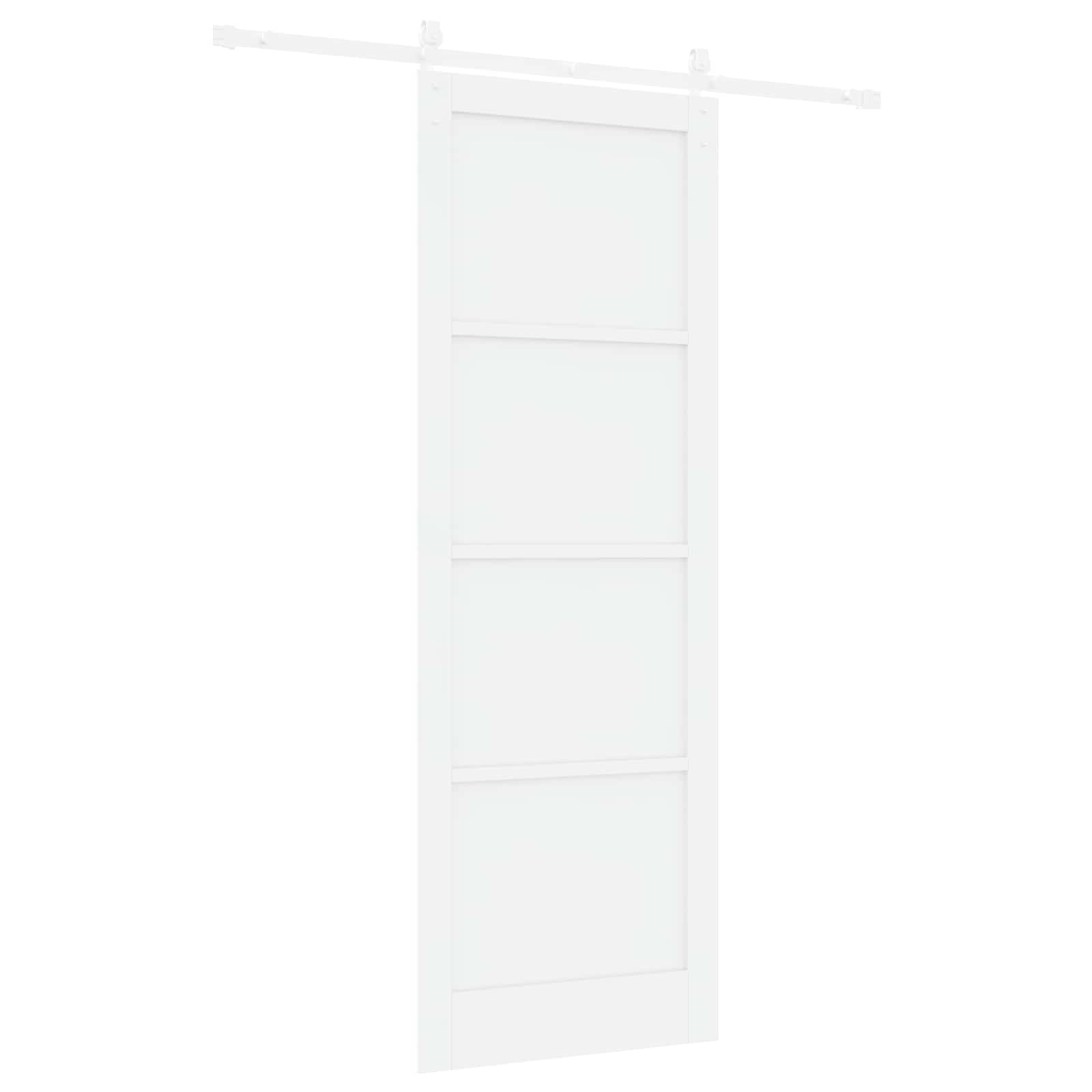 Porta scorrevole Bianco 83 x 232 cm Legno Massello di Pino | homemem39