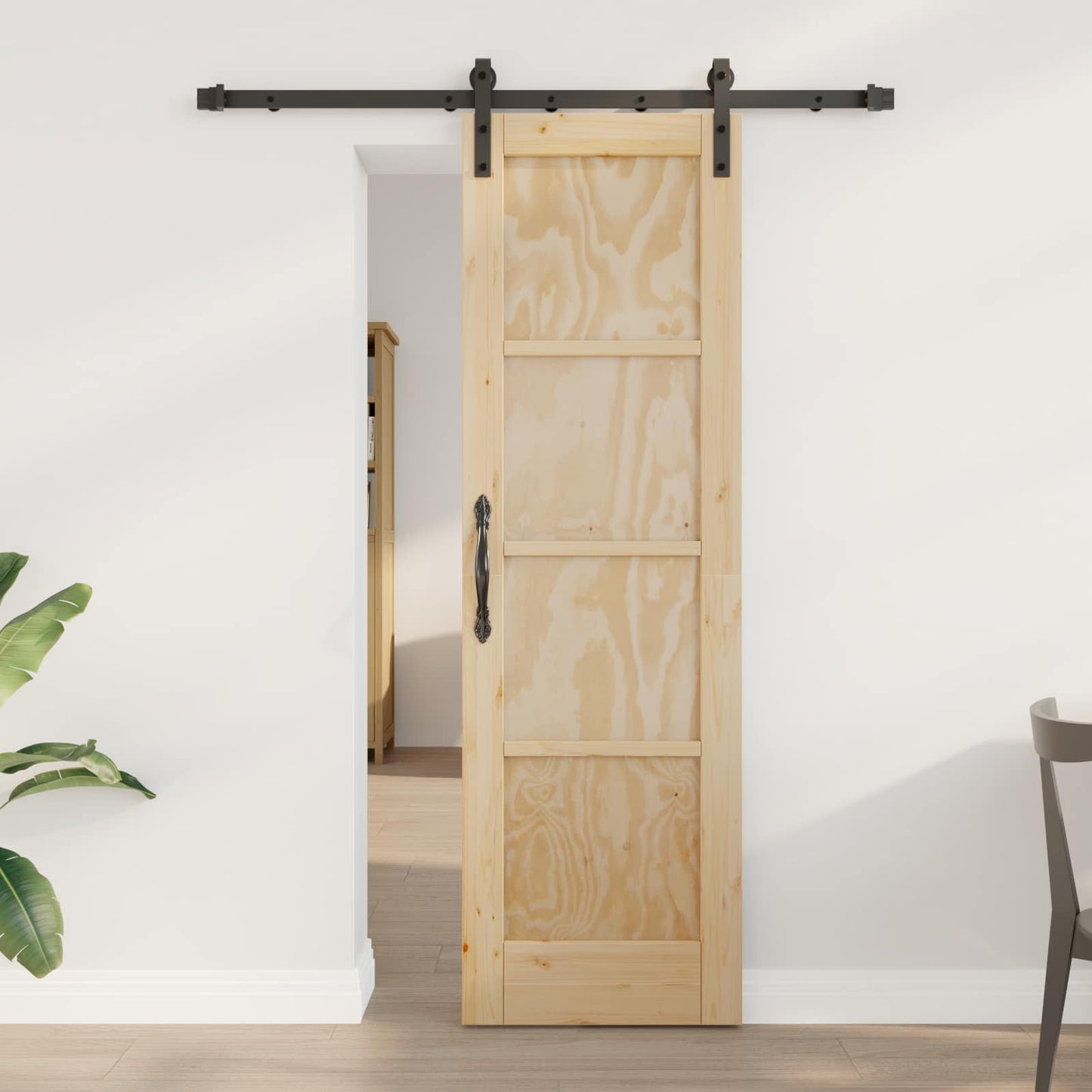 Porta scorrevole Naturale 61 x 198,5 cm Legno Massello di Pino | homemem39