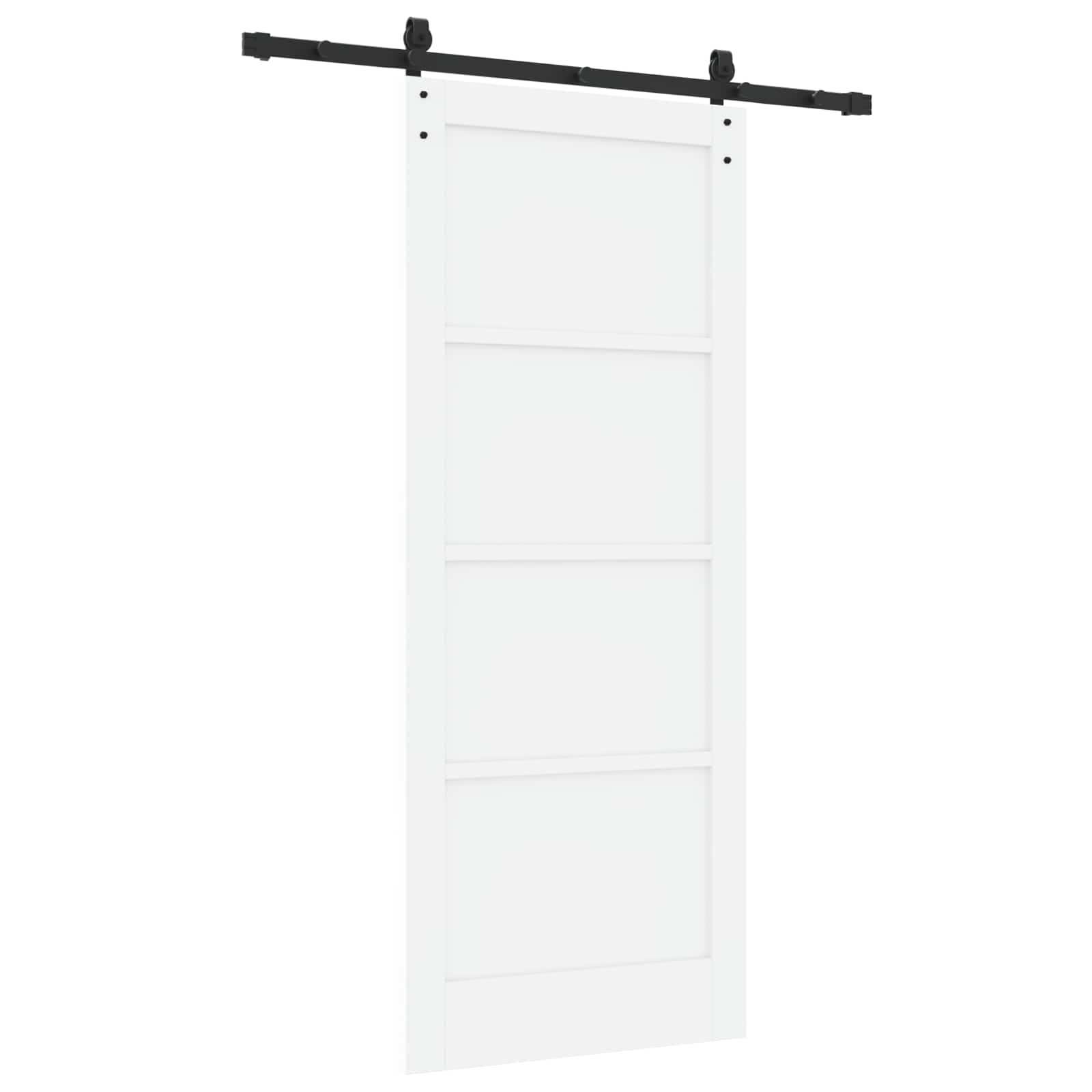 Porta scorrevole Bianco 83 x 202 cm Legno Massello di Pino | homemem39