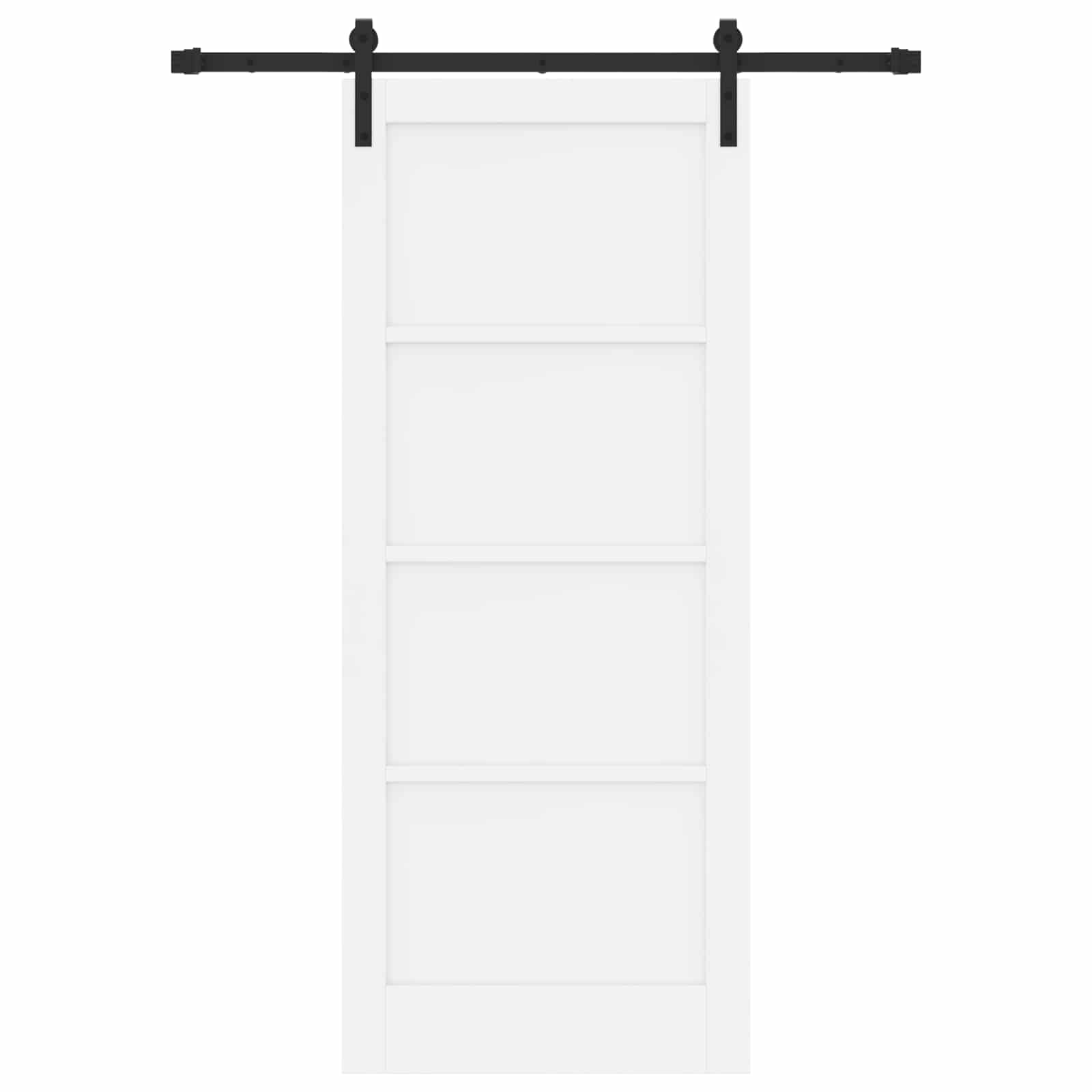 Porta scorrevole Bianco 83 x 202 cm Legno Massello di Pino | homemem39