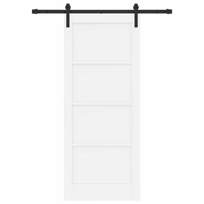 Porta scorrevole Bianco 83 x 202 cm Legno Massello di Pino | homemem39
