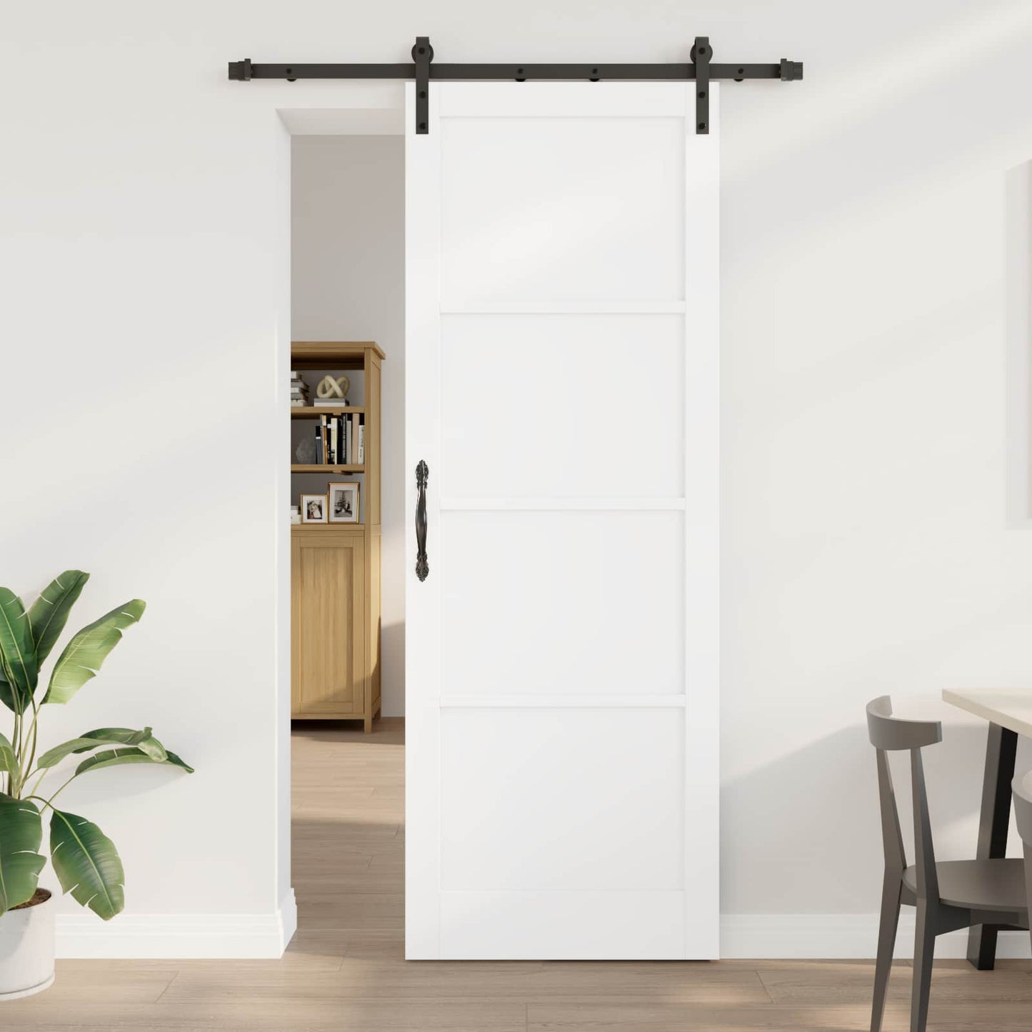 Porta scorrevole Bianco 83 x 232 cm Legno Massello di Pino | homemem39