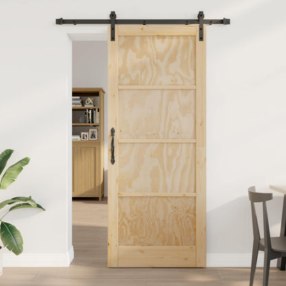 Porta scorrevole Naturale 86 x 211 cm Legno Massello di Pino | homemem39