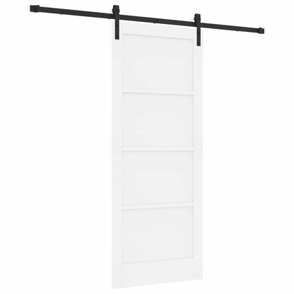 Porta scorrevole Bianco 83 x 202 cm Legno Massello di Pino | homemem39
