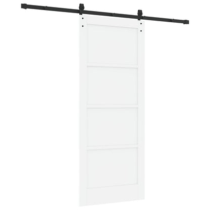 Porta scorrevole Bianco 83 x 202 cm Legno Massello di Pino | homemem39