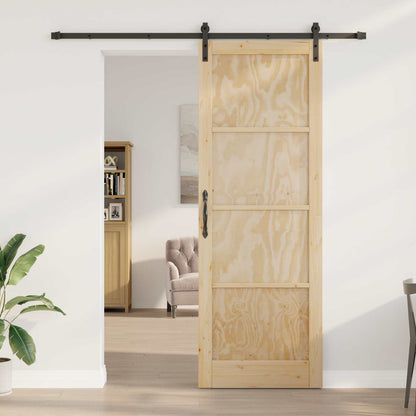 Porta scorrevole Naturale 83 x 232 cm Legno Massello di Pino | homemem39