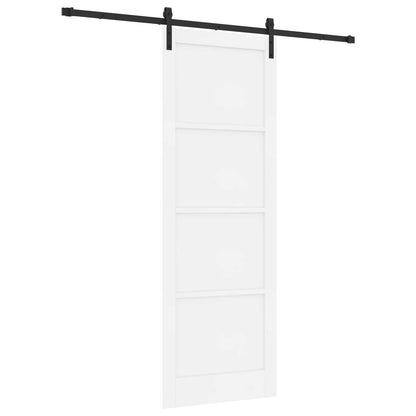 Porta scorrevole Bianco 83 x 232 cm Legno Massello di Pino | homemem39