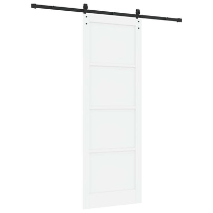Porta scorrevole Bianco 83 x 232 cm Legno Massello di Pino | homemem39