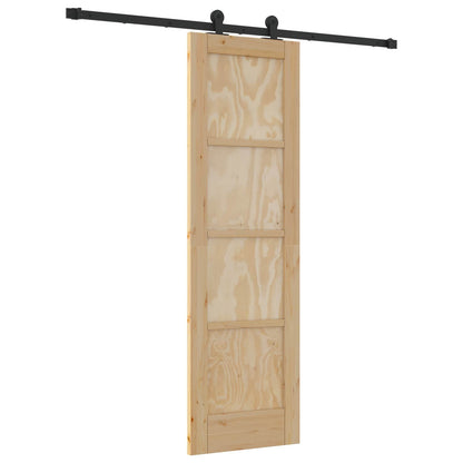 Porta scorrevole Naturale e Nero 61 x 198,5 cm | homemem39