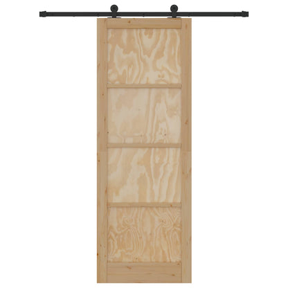 Porta scorrevole Naturale e Nero 83 x 232 cm | homemem39