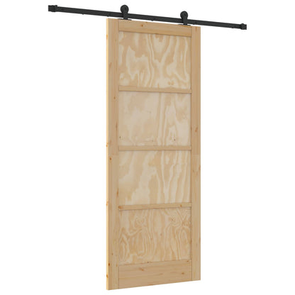 Porta scorrevole Naturale e Nero 86 x 211 cm