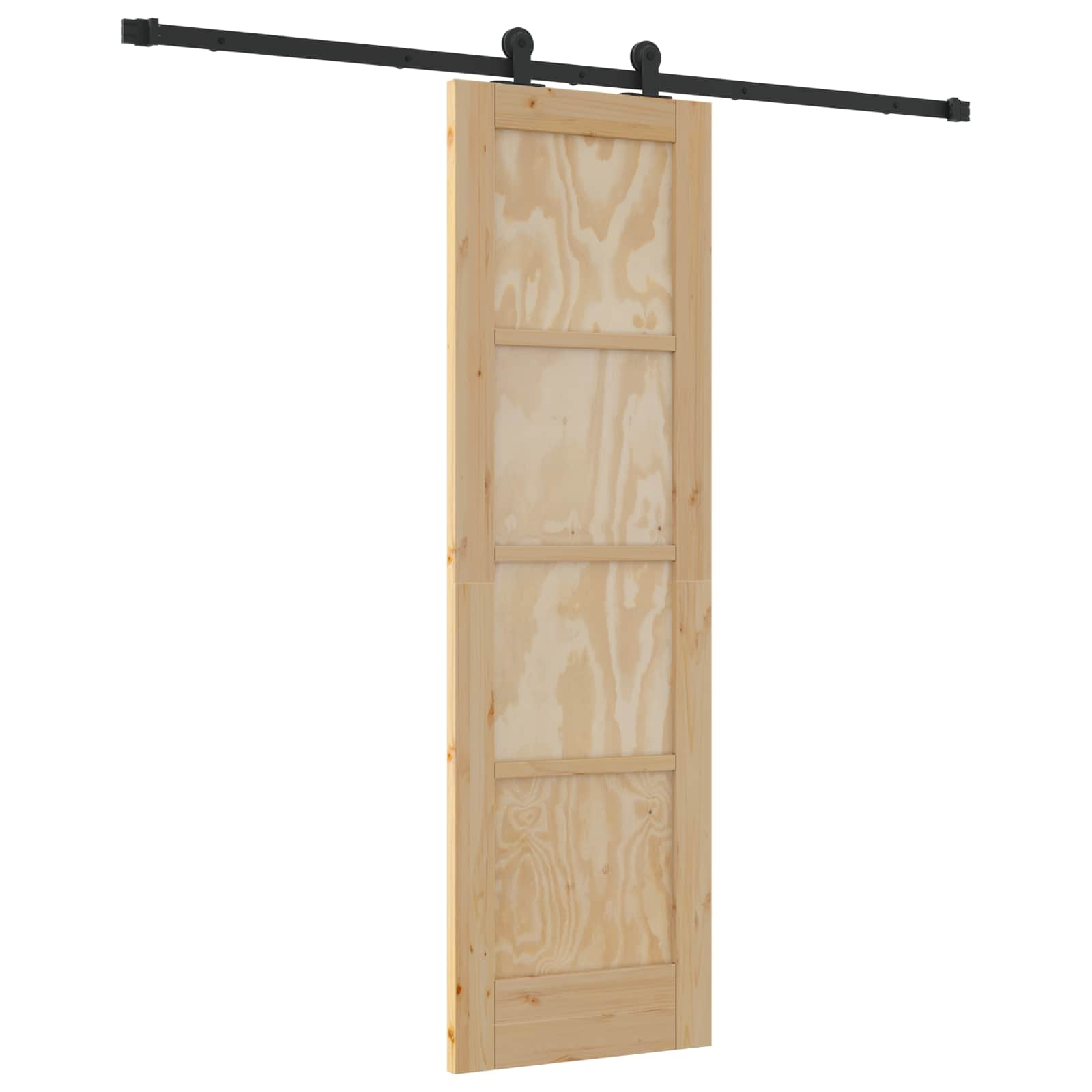 Porta scorrevole Naturale e Nero 61 x 198,5 cm | homemem39