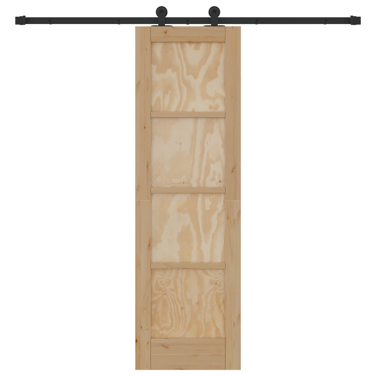 Porta scorrevole Naturale e Nero 61 x 198,5 cm | homemem39